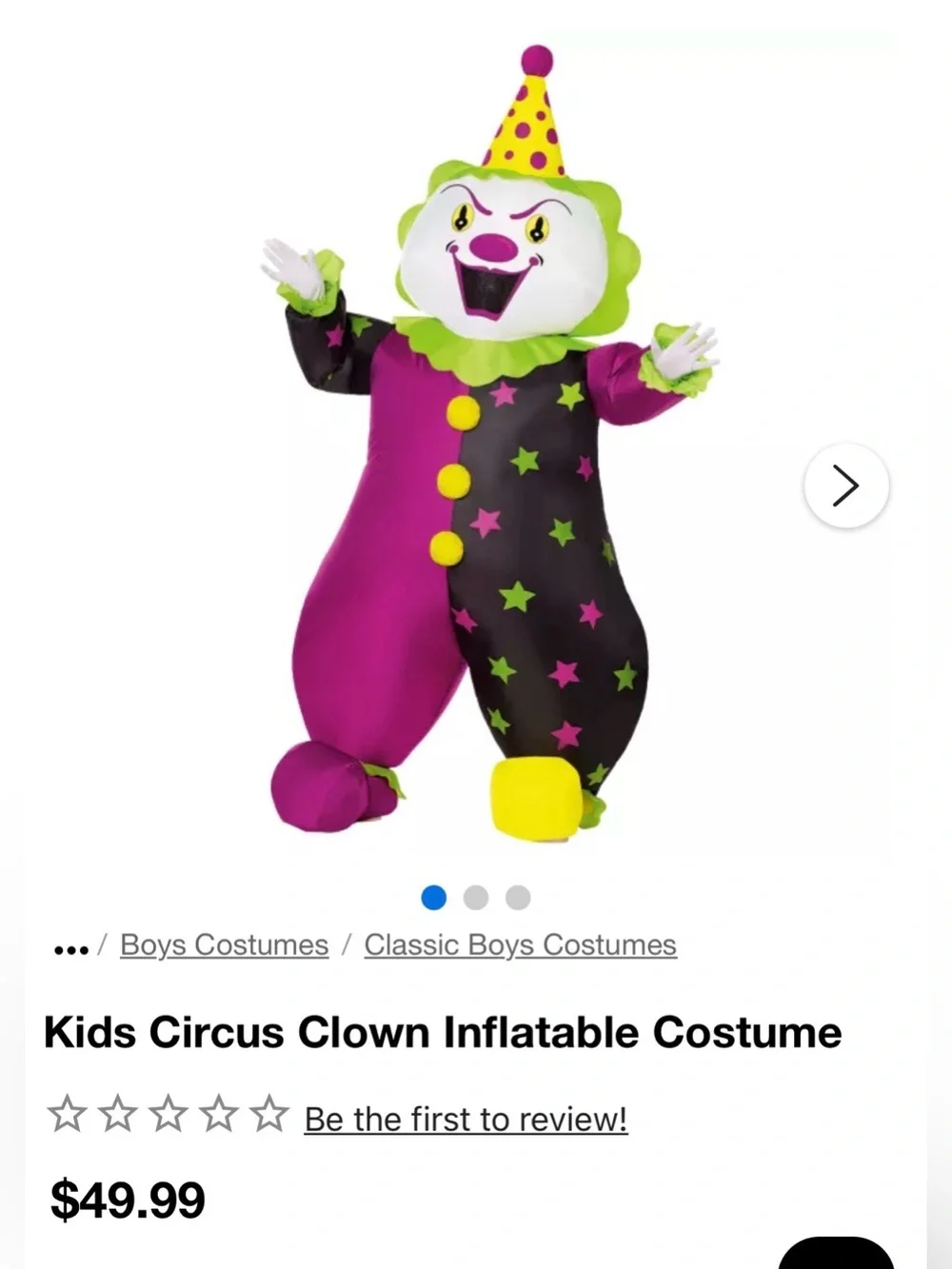 Inflatable Costume - Spirit Kids Circus Clown
